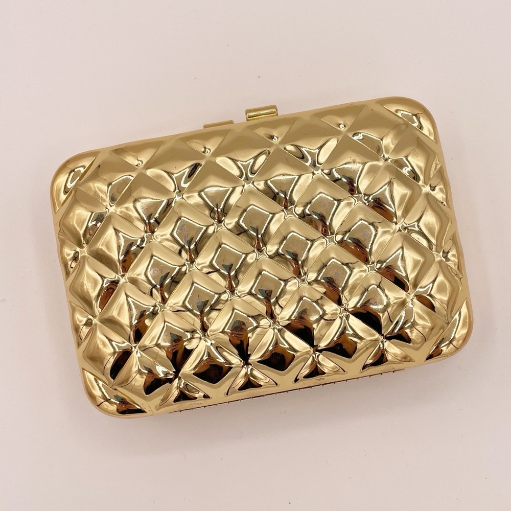 Vintage Gold Quilted Metal Clutch